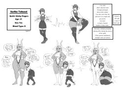 Rule 34 | 2girls, bare shoulders, body part swap, boku no hero academia, breasts, character profile, character request, colored skin, commentary, dark-skinned female, dark skin, english commentary, franktonius, full body, gloves, grin, hands on own hips, height difference, highres, large breasts, leg grab, leggings, leotard, long eyelashes, mirko, monochrome, multicolored skin, multiple girls, muscle growth, muscular arms, muscular legs, pleated skirt, rabbit girl, red eyes, short hair, skirt, smile, speech bubble, spot color, standing, thick thighs, thigh grab, thighhighs, thighs, thong leotard, torn clothes, torn leggings, torn thighhighs, yuri