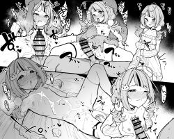 1boy 1girl after_vaginal afterglow aftersex ahegao ahoge breasts choker clothes_lift collarbone completely_nude cum cum_in_pussy cum_on_body cum_pool cumdrip detached_sleeves dress dress_lift drooling fingering greyscale hair_ornament hetero indie_virtual_youtuber lifting_own_clothes loli low_twintails moketa monochrome nipple_stimulation nipple_tweak nipples nude paizuri panties penis pointy_ears precum rabbit_hair_ornament restrained sex small_breasts sweat tongue tongue_out torogao twintails underwear vaginal virtual_youtuber zenya_hima