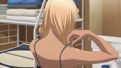 Rule 34 | 1girl, 2022, 20s, animated, animated gif, black shirt, blonde hair, clothes pull, dark-skinned female, dark skin, kitagawa marin, long hair, shirt, shirt pull, sono bisque doll wa koi wo suru, sweat, tagme, tan, undressing