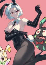1girl absurdres alternate_costume animal_ear_hairband animal_ears black_leotard character_request covered_navel detached_collar dungeon_and_fighter fake_animal_ears fake_tail hairband highres leotard pantyhose playboy_bunny rabbit_ear_hairband rabbit_ears rabbit_tail sakue_1 tail