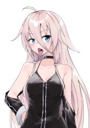 1girl cevio ia_(vocaloid) open_mouth simple_background tagme tongue tongue_out white_background zooanime