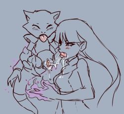 2girls abra bestiality cunnilingus gen_1_pokemon multiple_girls nintendo oral pokemon pokemon_(creature) pokemon_lgpe pokephilia psychic pussy sabrina_(pokemon) saliva spot_color ungulatr yuri