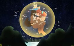 absurdres age_difference anal blush collar encasement erection eye_contact forest grabbing_another&#039;s_ass green_eyes groping happy_sex highres in_bubble kiss looking_at_another male_focus midair nature neversoft night night_sky rj_oakes sex_slave shippou_(inuyasha) shota sitting sitting_on_lap sitting_on_person sky smile sound_effects submission tagme yaoi
