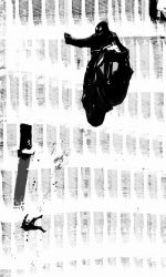 2boys biomega blame! blood falling greyscale gun helmet landscape makacoon monochrome motor_vehicle motorcycle multiple_boys urban vehicle weapon