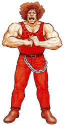 1990s_(style) afro capcom final_fight highres hugo_andore muscular official_art retro_artstyle street_fighter wrestler yasuda_akira