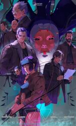 Rule 34 | 1girl, 6+girls, absurdres, android, bald, bipod, blue eyes, cyborg, ghost in the shell (2017), glasses, gun, handgun, head-mounted display, highres, holding, holding gun, holding weapon, kurobameiyos, multiple girls, rifle, scope, sniper rifle, weapon