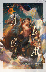 Rule 34 | 1boy, a er kan de, absurdres, alca (wakatanka4), animal, animal ears, aqua background, bara, beard stubble, belt, black hair, blue pants, border, brown belt, closed mouth, dated, denim, facial hair, full body, grey border, gyee, highres, horse, horseback riding, jeans, large pectorals, lion ears, male focus, mustache stubble, navel, nipples, open clothes, open vest, outside border, pants, pectorals, red eyes, riding, short hair, sky, stubble, vest, watermark, weibo watermark