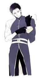 Rule 34 | 1boy, chinese clothes, closed eyes, gloves, highres, male focus, naruto (series), naruto shippuuden, scar, scar on face, short hair, solo, uchiha obito, vosovic