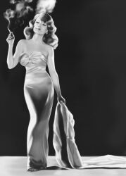 1girl absurdres cigarette closed_mouth commentary dress earrings english_commentary feboee full_body greyscale highres holding holding_cigarette hoop_earrings jewelry lips lipstick long_hair lupin_iii makeup mine_fujiko monochrome off-shoulder_dress off_shoulder realistic sleeveless sleeveless_dress smoke solo wavy_hair