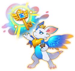 1other blue_eyes blue_gemstone blue_wings crown dragon dragon_village_(series) dragon_village_collection feathered_wings furry game_cg gem key neck_fur official_art plant potted_plant standing third-party_source tilki_(dragon_village) transparent_background wings