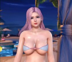 1girl 3d animated bikini blue_eyes bouncing_breasts breasts dead_or_alive dead_or_alive_xtreme dead_or_alive_xtreme_venus_vacation elise_(doa) jumping large_breasts long_hair looking_at_viewer outdoors pink_hair pool poolside solo sound swimsuit tagme upper_body video