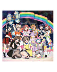6+girls artbook asaka_karin awakening_promise_(love_live!) black_hair blonde_hair blue_eyes bow braid brown_hair butterfly_(love_live!) dive!_(love_live!) dress emma_verde gloves grey_eyes grey_hair hair_ornament hat highres konoe_kanata la_bella_patria_(love_live!) long_hair love_live! love_live!_nijigasaki_high_school_idol_club medium_hair midriff miyashita_ai multiple_girls multiple_moles nakasu_kasumi navel non-web_source official_art one_eye_closed orange_eyes orange_skirt osaka_shizuku pantyhose pink_dress pink_eyes pink_hair poppin&#039;_up!_(love_live!) purple_dress purple_hair red_skirt saiko_heart_(love_live!) short_hair skirt solitude_rain_(love_live!) squatting tennoji_rina top_hat tsunagaru_connect_(love_live!) twintails uehara_ayumu vivid_world_(love_live!) yellow_dress yellow_eyes yuki_setsuna