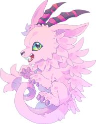 Rule 34 | claws, digimon, digimon (creature), green eyes, holydramon, horns, solo, tail, wings