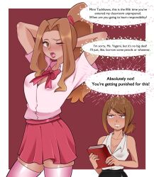 Rule 34 | 2girls, book, breasts, digimon, digimon adventure 02: the beginning, digimon adventure tri., highres, lipstick, makeup, multiple girls, nail polish, school uniform, skirt, tachikawa mimi, time paradox, valtren, white nails, yagami hikari