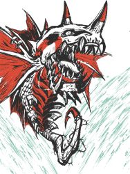absurdres digimon fish highres hook horns jewelry piranha piranimon ring sharp_teeth teeth