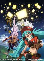 .hack// .hack//quantum 2boys 3girls groin midriff multiple_boys multiple_girls navel official_art sakuya_(.hack//) tagme