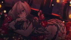 1girl artist_request bodysuit character_request copyright_request highres ribbon short_hair tagme