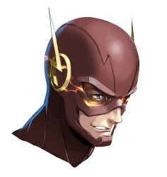 Rule 34 | 1boy, absurdres, blue eyes, bodysuit, dc comics, enami katsumi, highres, male focus, mask, portrait, red bodysuit, solo, superhero costume, the flash, the flash (series)
