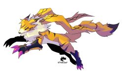 Rule 34 | armor, claws, digimon, digimon (creature), fluffy, highres, meicrackmon vicious mode, oridigi, original, running, solo