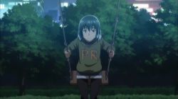 10s 2girls animated animated_gif anime_screenshot cigarette floating hina_(hinamatsuri) hinamatsuri_(manga) multiple_girls smoke smoking swing swinging