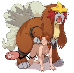 1girl bestiality creatures_(company) delia_ketchum entei game_freak gen_2_pokemon impregnation legendary_pokemon nintendo nude pokemon pokemon_(anime) sex sex_from_behind