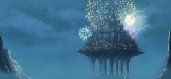 animated animated_gif castle cloud david_revoy fireworks moon mountain no_humans outdoors pepper&amp;carrot