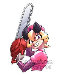Rule 34 | absurdres, blonde hair, commission, dress, elbow gloves, freckles, gloves, grin, h0n3ybtl, hat, highres, horns, latex, latex dress, latex gloves, nurse cap, patty (skullgirls), skullgirls, smile, surgeon