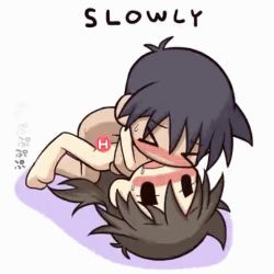 &gt;_&lt; 1boy 1girl animated animated_gif blush censored chibi hetero ikkyuu kamasutra lowres sex tagme