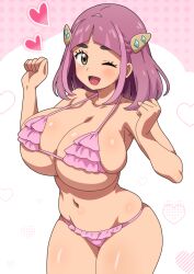 1girl alternate_costume bikini breasts hitokiwa_kenchin lacey_(pokemon) large_breasts pokemon pokemon_sv solo swimsuit
