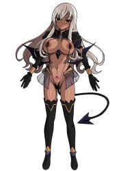 Rule 34 | 1girl, absurdres, aoi tabane, areola slip, bikini, black gloves, boots, breasts, brown eyes, commission, corruption, dark-skinned female, dark skin, demon girl, demon tail, demon wings, elbow gloves, full body, gloves, highres, large breasts, long hair, looking at viewer, mary clarissa christie, navel, pixiv commission, pubic tattoo, see-through clothes, shikkoku no sharnoth, simple background, skirt, slave gear, slingshot swimsuit, smile, solo, steampunk (liarsoft), swimsuit, tail, tattoo, thigh boots, thighhighs, transparent background, ts magical girl nao, variant set, wings, yellow eyes