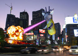 3d beam chidejika cityscape destruction explosion horns japan pikusiaka third-party_edit