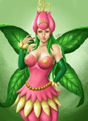 Rule 34 | digimon, digimon (creature), fairy, flower, highres, lilimon, lilimon x-antibody, monster girl, nail polish, petals, plant girl