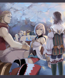 artist_request ashelia_b&#039;nargin_dalmasca basch_fon_ronsenburg black_hair blonde_hair final_fantasy final_fantasy_xii larsa_ferrinas_solidor multiple_boys multiple_girls penelo short_hair vaan_(ff12)