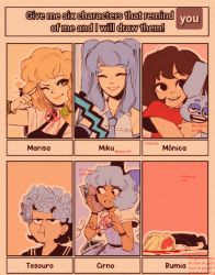 2boys 5girls ;) ^_^ aqua_hair ascot bad_id bad_tumblr_id black_dress black_hair black_skirt blonde_hair blood blouse blue_dress blue_hair blue_ribbon bow bowtie braid brown_eyes brown_hair character_name cirno closed_eyes detached_sleeves dress dress_shirt el_chavo_del_8 el_chavo_del_ocho english_text facing_down hair_bow hair_ribbon hat hatsune_miku holding holding_phone holding_toy hugging_object ice ice_wings kirisame_marisa long_hair monica_(turma_da_monica) monica_sousa multiple_boys multiple_girls necktie on_floor one_eye_closed outline phone pixie_(milkywaypixies) pointing pointing_at_self pout quico rabbit red_bow red_neckwear red_ribbon red_shirt ribbon rumia sailor_collar sansao_(turma_da_monica) shirt short_hair short_sleeves simple_background single_braid skirt sleeveless smile standing striped stuffed_animal stuffed_toy t-shirt talking_on_phone touhou toy turma_da_monica twintails vest vocaloid white_outline white_shirt wings wink yellow_eyes