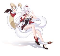 1girl :d absurdres ahoge blue_eyes breasts chinese_clothes full_body greyscale highres honkai_(series) honkai_impact_3rd kiana_kaslana kiana_kaslana_(ba-dum!_fiery_wishing_star) kugu_natie large_breasts long_hair looking_at_viewer monochrome open_mouth rice_cake_(honkai_impact) shadow simple_background smile solo thigh_strap very_long_hair w white_background