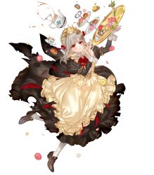 Rule 34 | 1girl, apron, damaged, dress, fire emblem, fire emblem heroes, grey hair, highres, maid, maid headdress, nintendo, non-web source, official alternate costume, official art, red eyes, short hair, short hair with long locks, solo, torn apron, torn clothes, torn dress, tripping, veronica (fire emblem), veronica (tea party) (fire emblem)