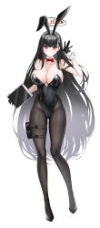 Rule 34 | 1girl, absurdres, animal ears, black gloves, black hair, black pantyhose, black shoes, blue archive, blush, bow, bowtie, breasts, cameltoe, chinese commentary, cleavage, commentary request, detached collar, f.trigger, fake animal ears, full body, gloves, hair ornament, hairclip, highres, holding, holding tablet pc, holster, leotard, long hair, open mouth, pantyhose, playboy bunny, rabbit ears, red bow, red bowtie, red eyes, ringed eyes, rio (blue archive), shoes, simple background, solo, tablet pc, thigh holster, variant set, white background, wrist cuffs