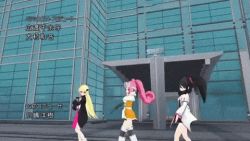 3girls animated animated_gif black_hair blonde_hair game_console hair_ornament heterochromia lowres multiple_girls personification pink_hair sega sega_dreamcast sega_dreamcast_(sega_hard_girls) sega_hard_girls sega_mega_drive_(sega_hard_girls) sega_saturn_(sega_hard_girls)