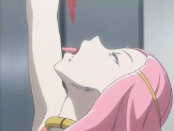00s 1girl anemone_(eureka_seven) animated animated_gif arm_up bones_(company) catching catching_food collar dress eating eureka_seven eureka_seven_(series) female_focus food food_on_face from_side hand_on_own_face head_back indoors jam licking licking_another&#039;s_face licking_own_face long_hair looking_at_viewer naughty_face pink_hair purple_eyes red_trim sidelocks solo strawberry_jam tongue tongue_out wiping wiping_face