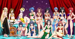 6+girls ahoge akame_(akame_ga_kill!) akame_ga_kill! all_fours aqua_(kingdom_hearts) artist_logo barefoot bea_(pokemon) black_hair blonde_hair bloodstained:_ritual_of_the_night blue_eyes blue_hair breasts brown_hair castlevania:_portrait_of_ruin castlevania_(series) charlotte_aulin cleavage commission cordelia_(fire_emblem) crossed_legs crossover cynthia_(pokemon) dancer dark-skinned_female dark_skin deviantart_username elesa_(pokemon) facebook_username feet female_focus fire_emblem fire_emblem_awakening green_hair hair_over_one_eye hairband hand_on_own_hip harem harem_outfit high_school_dxd izayoi_aki jadenkaiba jewelry kaminashi_nozomi keijo!!!!!!!! kingdom_hearts large_breasts logo long_hair looking_at_viewer lucina_(fire_emblem) matching_hair/eyes matching_outfits midriff miriam_(bloodstained) misty_lola multicolored_hair multiple_girls navel necklace nintendo one_eye_closed pelvic_curtain pendant pixiv_username pokemon red_hair rias_gremory short_hair sitting sky small_breasts smile standing star_(sky) starry_sky stomach streaked_hair toes watermark web_address wink xenovia_quarta yu-gi-oh!