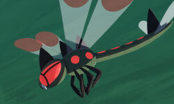 animal_focus bug commentary_request ewokakukaede gen_4_pokemon highres insect_wings nintendo no_humans pokemon pokemon_(creature) pokemon_focus red_eyes solo wings yanmega