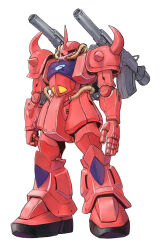 Rule 34 | bazooka (gundam), cannon, finger gun, gouf, gundam, mecha, mecha focus, mobile suit, mobile suit gundam, no humans, one-eyed, redesign, robot, saitani umetarou, shoulder cannon, shoulder spikes, solo, spikes, standing, white background