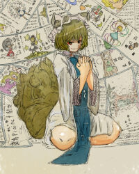 Rule 34 | 1girl, alice margatroid, animal ears, animal hat, blonde hair, blue tabard, chen, everyone, eyeliner, fox ears, fox tail, hakurei reimu, hat, izayoi sakuya, kirisame marisa, kitsune, knees, konpaku youmu, letty whiterock, lily white, long sleeves, looking at viewer, lunasa prismriver, lyrica prismriver, makeup, merlin prismriver, mob cap, multiple tails, own hands together, perfect cherry blossom, rannsama (pa), red eyeliner, saigyouji yuyuko, short hair, sitting, smile, solo, tabard, tail, touhou, wariza, white hat, yakumo ran, yakumo yukari, yellow eyes