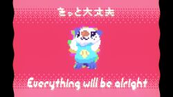 :3 a_hat_in_time afterimage animal_focus animated audible_music black_eyes closed_mouth dancing english_text freckles full_body gen_5_pokemon half-closed_eyes highres japanese_text mixed-language_text nintendo no_humans no_one&#039;s_around_to_help_(meme) oshawott pillarboxed pixel_art pokemon pokemon_(creature) red_background seashell shell simple_background smile solo sound standing tagme translation_request video wisgarus
