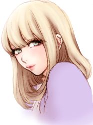 Rule 34 | 1boy, blonde hair, blue eyes, blunt bangs, crossdressing, crossdressing (mtf), ear piercing, eyelashes, lips, looking at viewer, male focus, medium hair, original, piercing, portrait, seira (yuki touko), solo, trap, yuki touko
