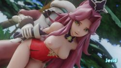 1boy 1girl 3d angela_(seiken_densetsu_3) animated arm_held_back artist_name ass bare_shoulders bouncing_ass breasts breasts_out censored cleft_of_venus clothed_sex clothing_aside cum cum_in_pussy gloves green_eyes hat hetero jerid_oiso leotard leotard_aside long_hair medium_breasts mosaic_censoring outdoors parted_bangs penis pointy_ears purple_gloves purple_hair pussy rape red_leotard seiken_densetsu seiken_densetsu_3 sex sex_from_behind sidelocks sound square_enix swept_bangs tagme testicles ugoira vaginal video watermark