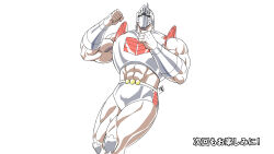 1boy abs armor helmet kinnikuman looking_up manly mask monochrome muscular official_art pectorals robin_mask shaded_face shoulder_pads wrestling wrestling_outfit
