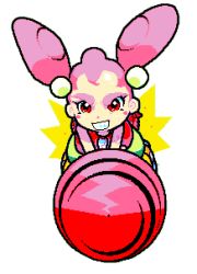 dori_kururi godsavant grin hair_ornament lowres nintendo pink_hair pixel_art red_eyes screw_breaker smile twintails