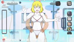 1girl against_glass animated animated_gif bikini blonde_hair breasts breasts_out carrot_(one_piece) clothed_sex cum cum_in_pussy cum_on_body dotart female_focus fishnets from_behind highres moaning nipples one_piece orgasm penis rabbit rabbit_ears sex showering swimsuit tagme thick_thighs thighs tight_clothes vaginal veins veiny_penis video