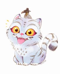 aa2233a artist_name highres kpop_demon_hunters no_humans open_mouth tongue tongue_out white_background yellow_eyes